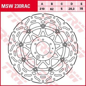 TRW ZF гальмівний диск передній MSW230RAC MSW230RAC фото