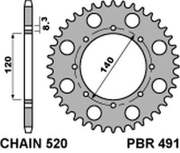 Приводна зірка PBR 49141C45 49141C45 фото