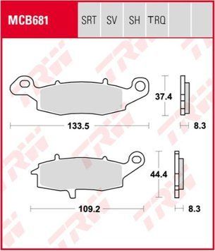 TRW ZF гальмівні колодки MCB681TRQ MCB681TRQ фото