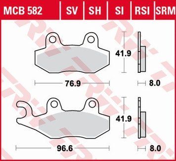 TRW ZF гальмівні колодки MCB582SV MCB582SV фото