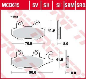 TRW ZF гальмівні колодки MCB615SH MCB615SH фото