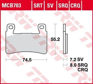 TRW ZF гальмівні колодки MCB703CRQ MCB703CRQ фото